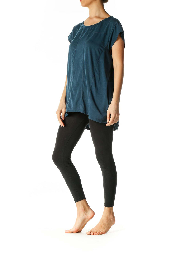 Blue Solid Activewear Blouse