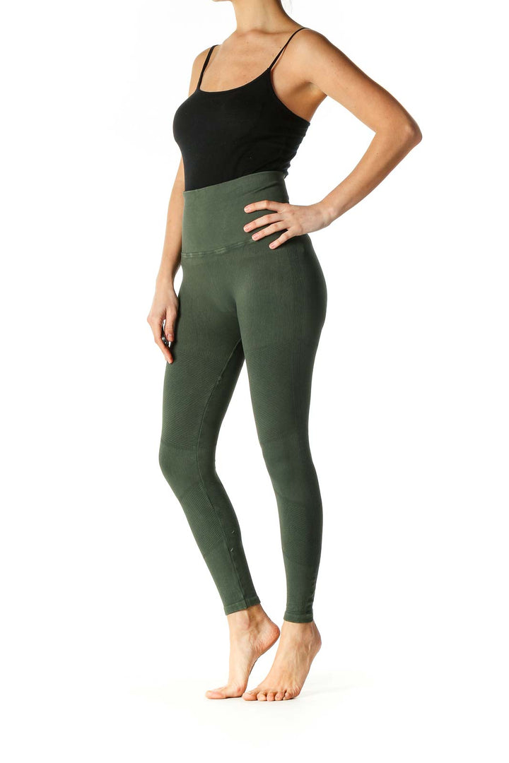 Green Solid Activewear Leggings