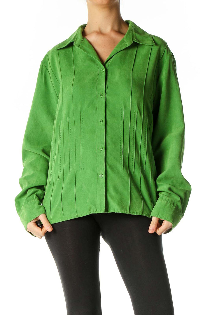 Green Textured Shacket