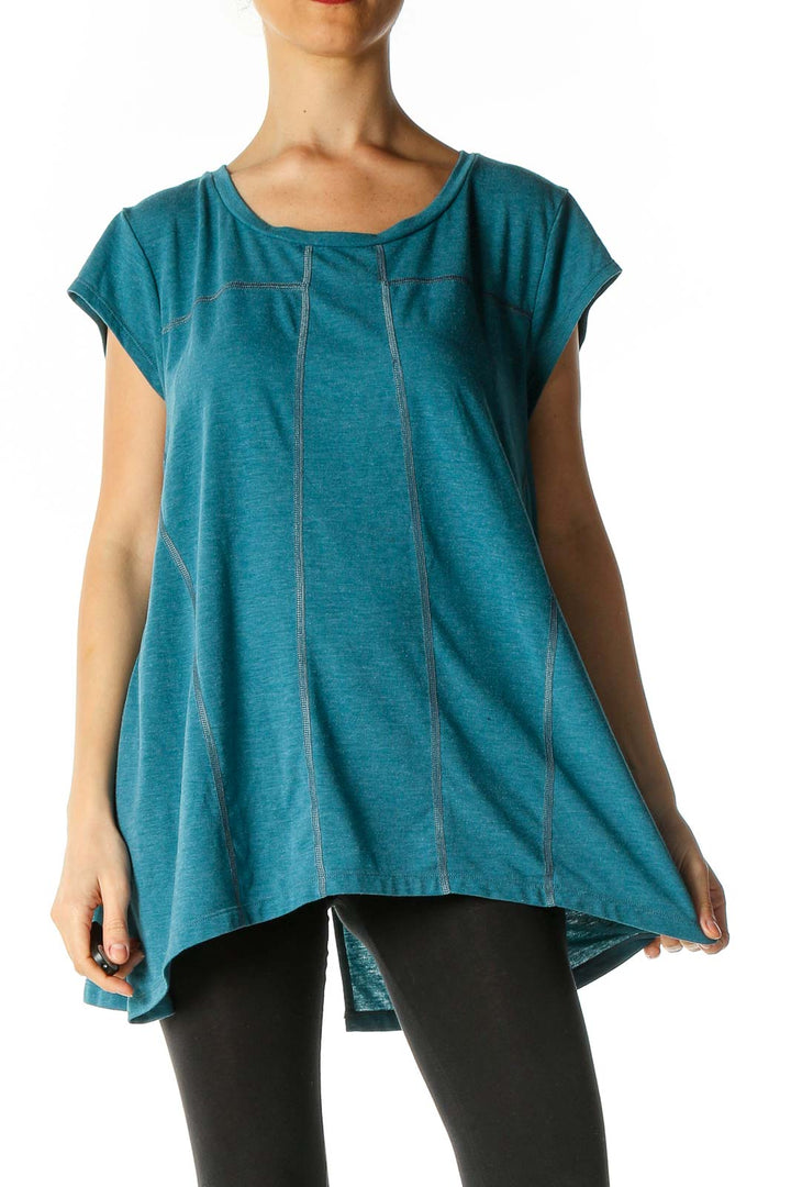 Blue Solid Activewear Blouse