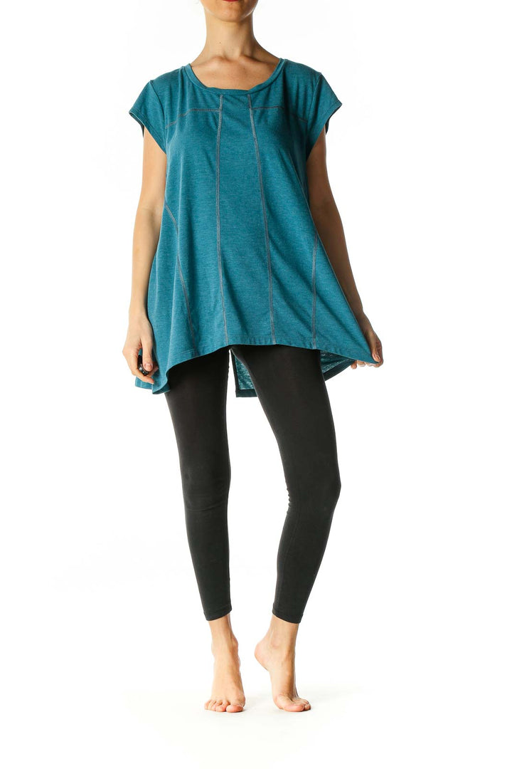 Blue Solid Activewear Blouse