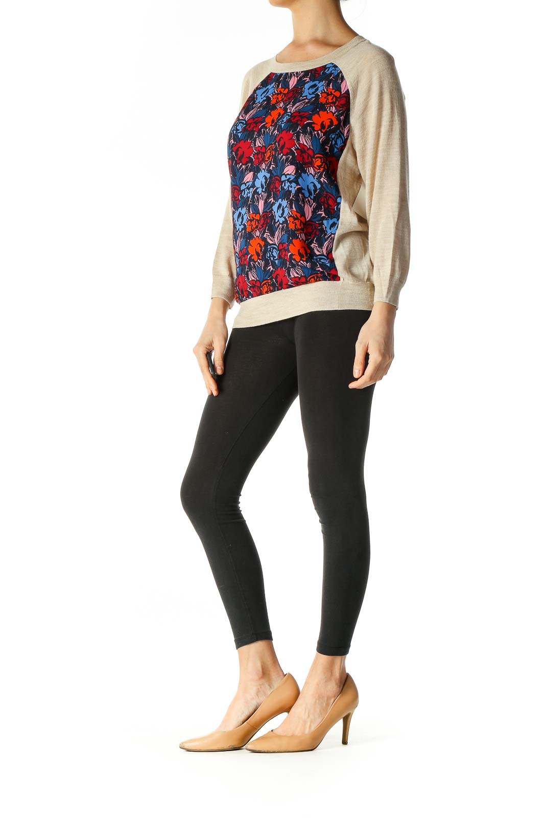 Blue Graphic Print Casual Blouse