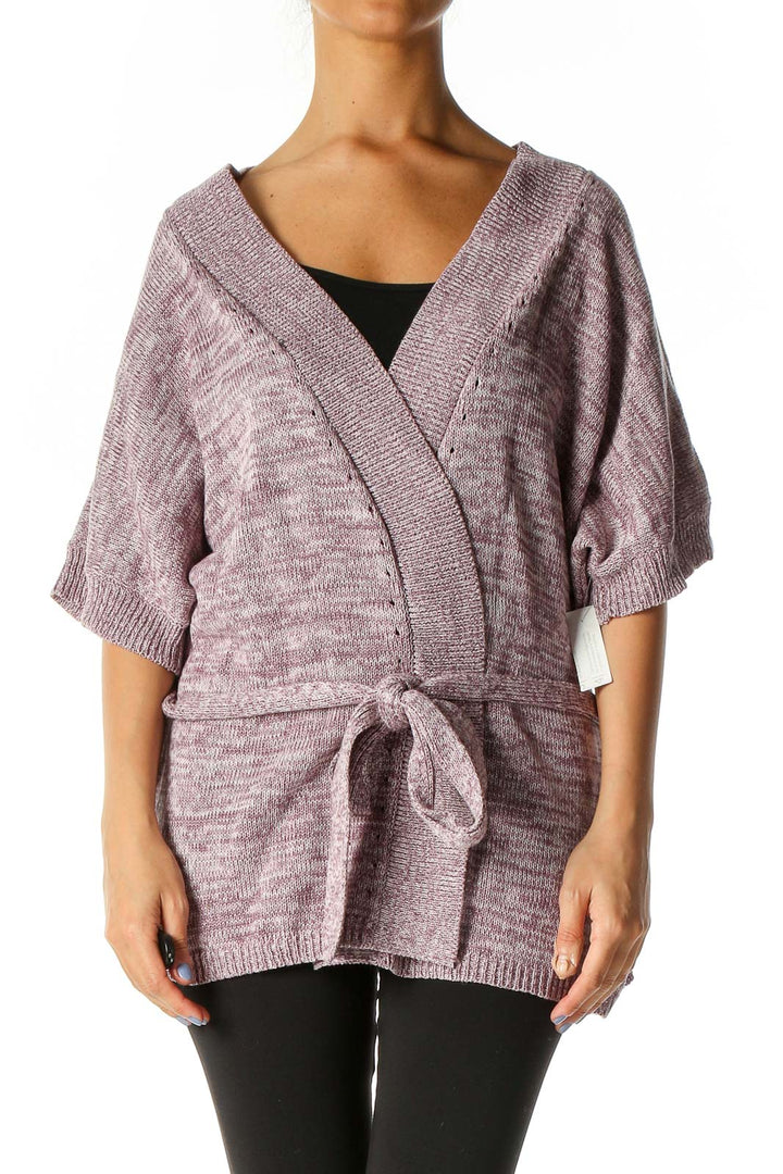 Purple Textured Cardigan