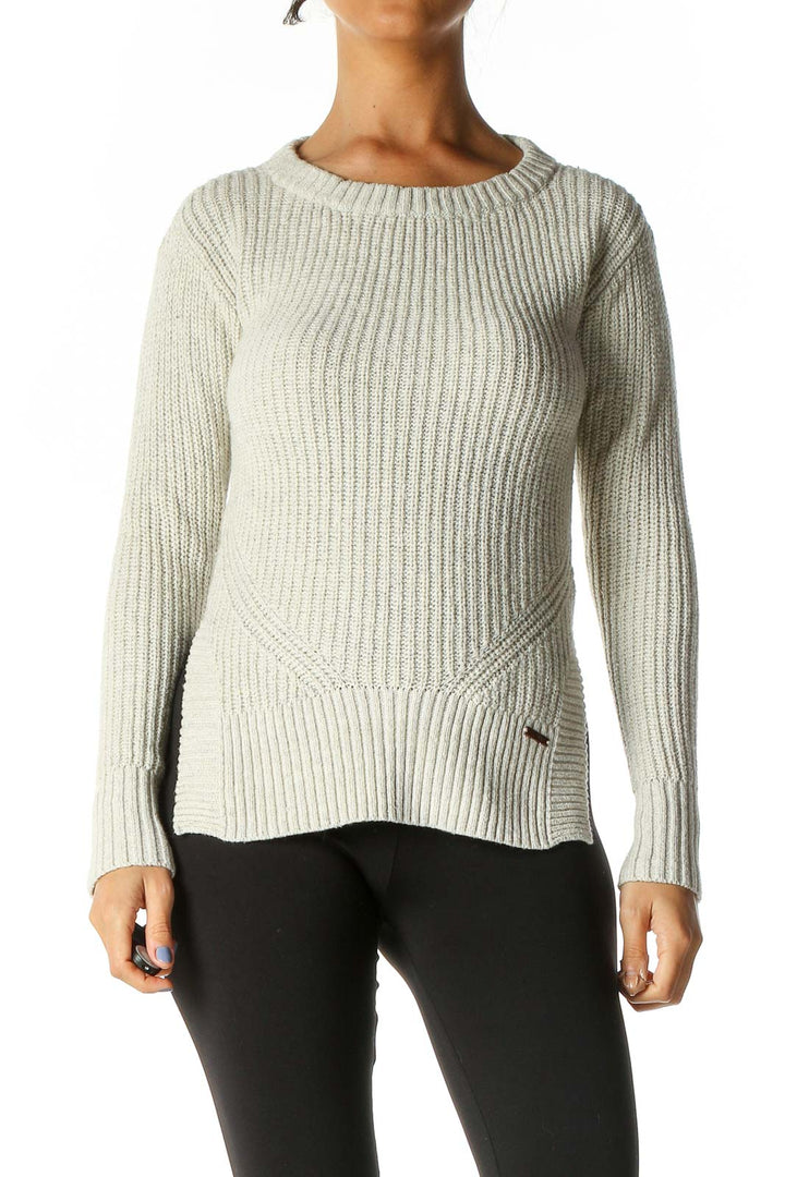 Beige Textured Sweater