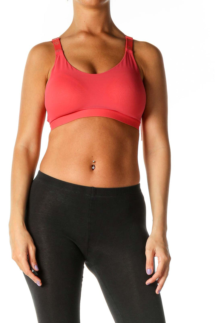 Orange Textured Activewear Bra