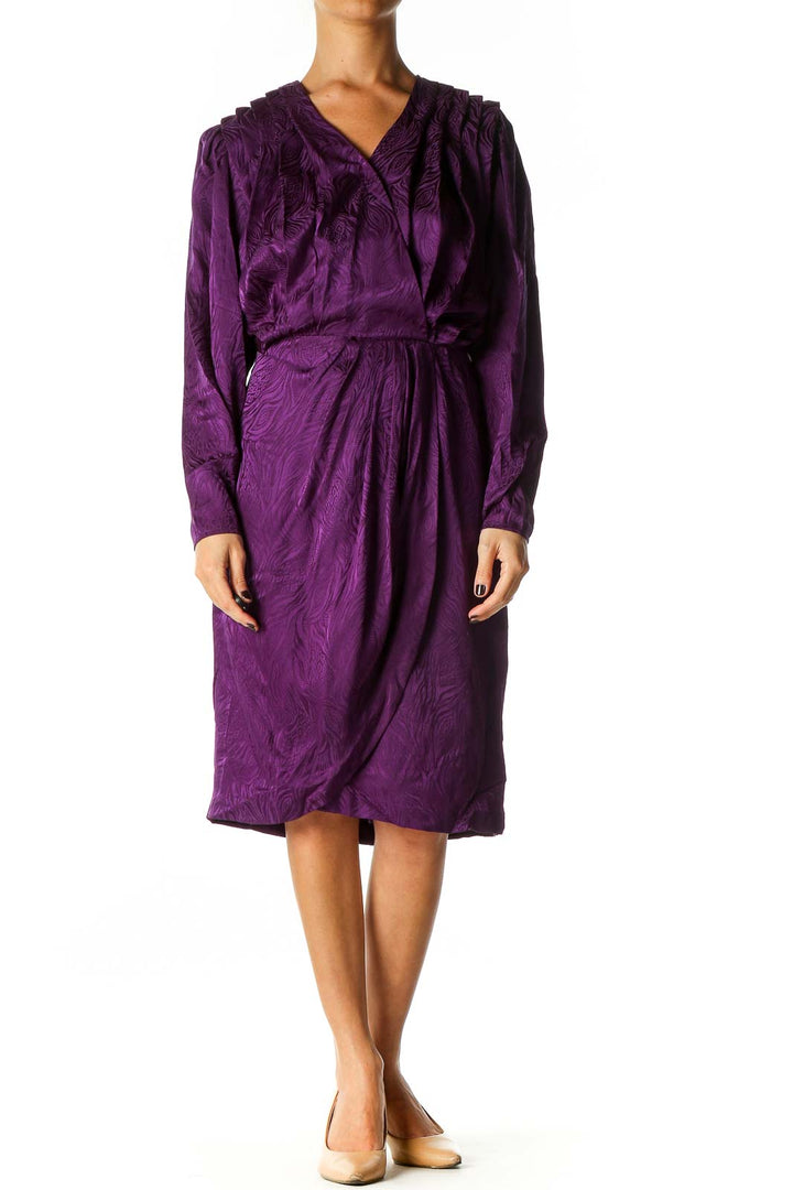 Purple Vintage Silk Shift Dress