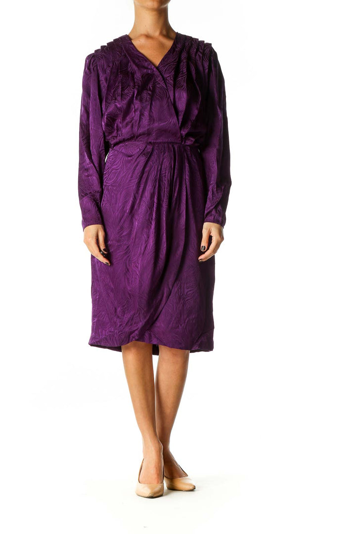 Purple Vintage Silk Shift Dress