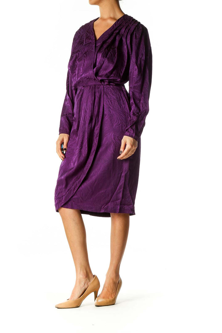 Purple Vintage Silk Shift Dress