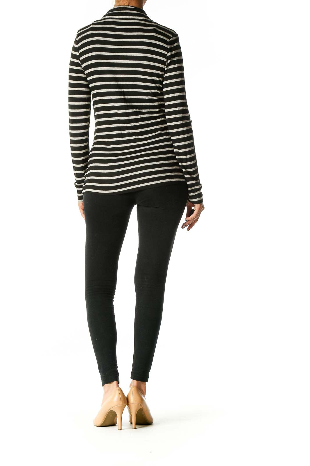 Black Striped Cardigan