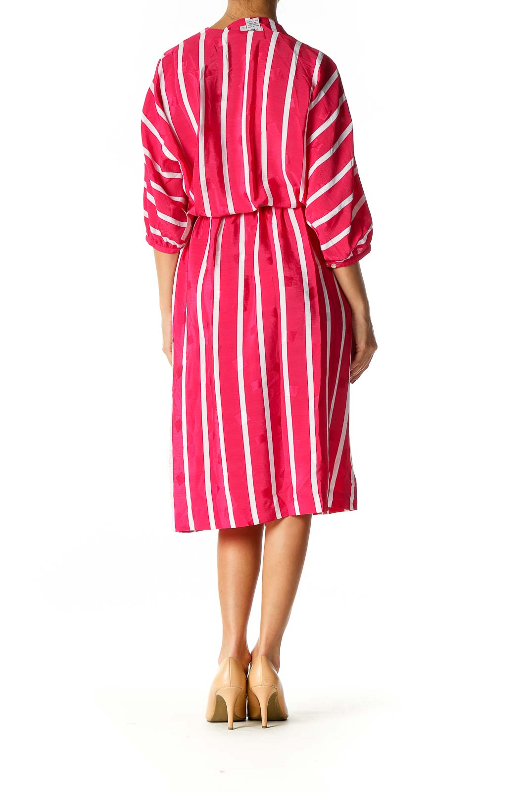 Pink Striped Retro Fit & Flare Dress