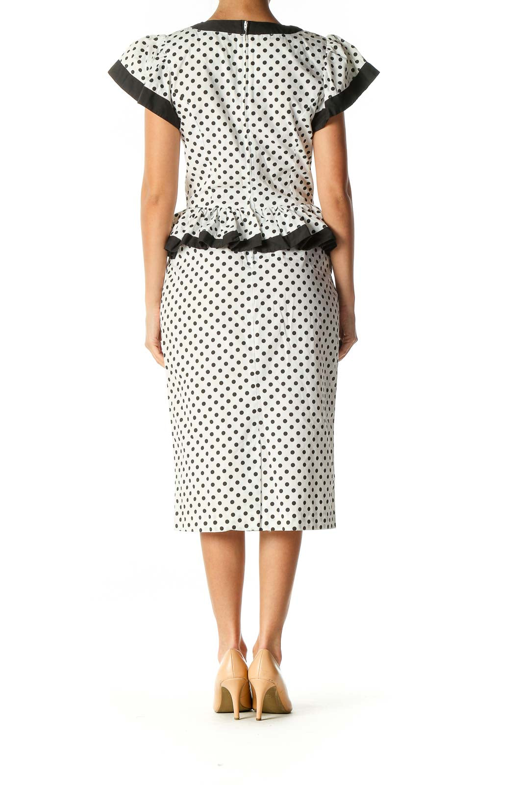 White Polka Dot Sheath Dress