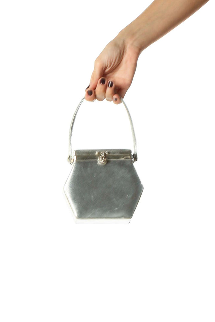 Silver Structured Handbag