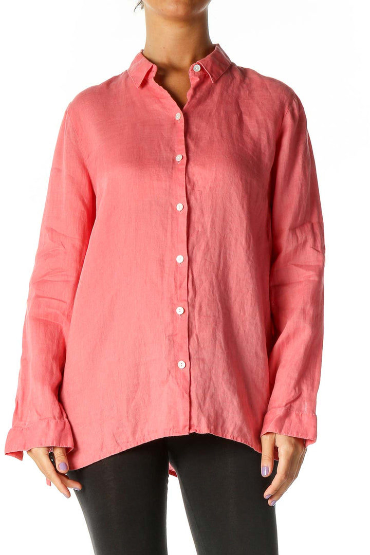 Pink Solid Bohemian Shirt