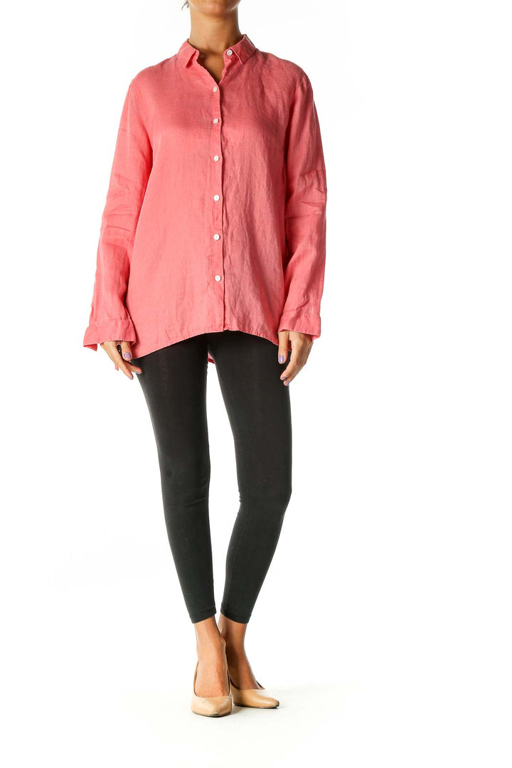 Pink Solid Bohemian Shirt