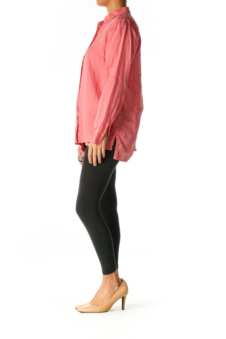 Pink Solid Bohemian Shirt