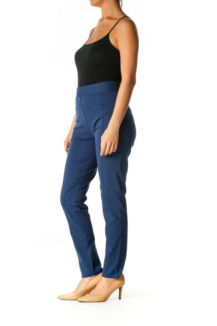 Blue Solid Formal Leggings