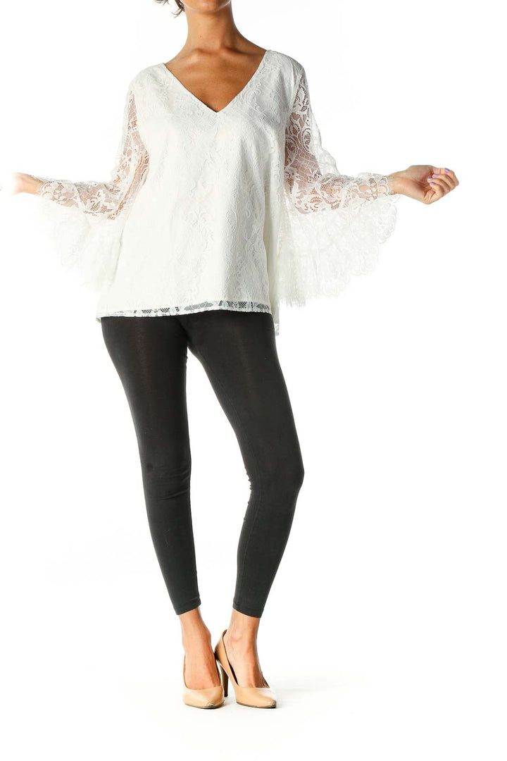 White Lace Retro Blouse