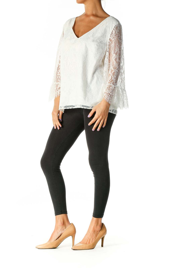 White Lace Retro Blouse