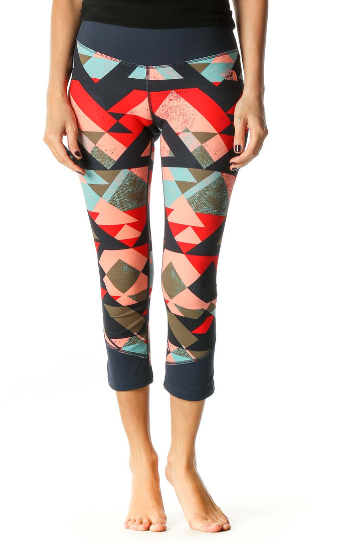 Red Graphic Print Activewear Capri Leggings