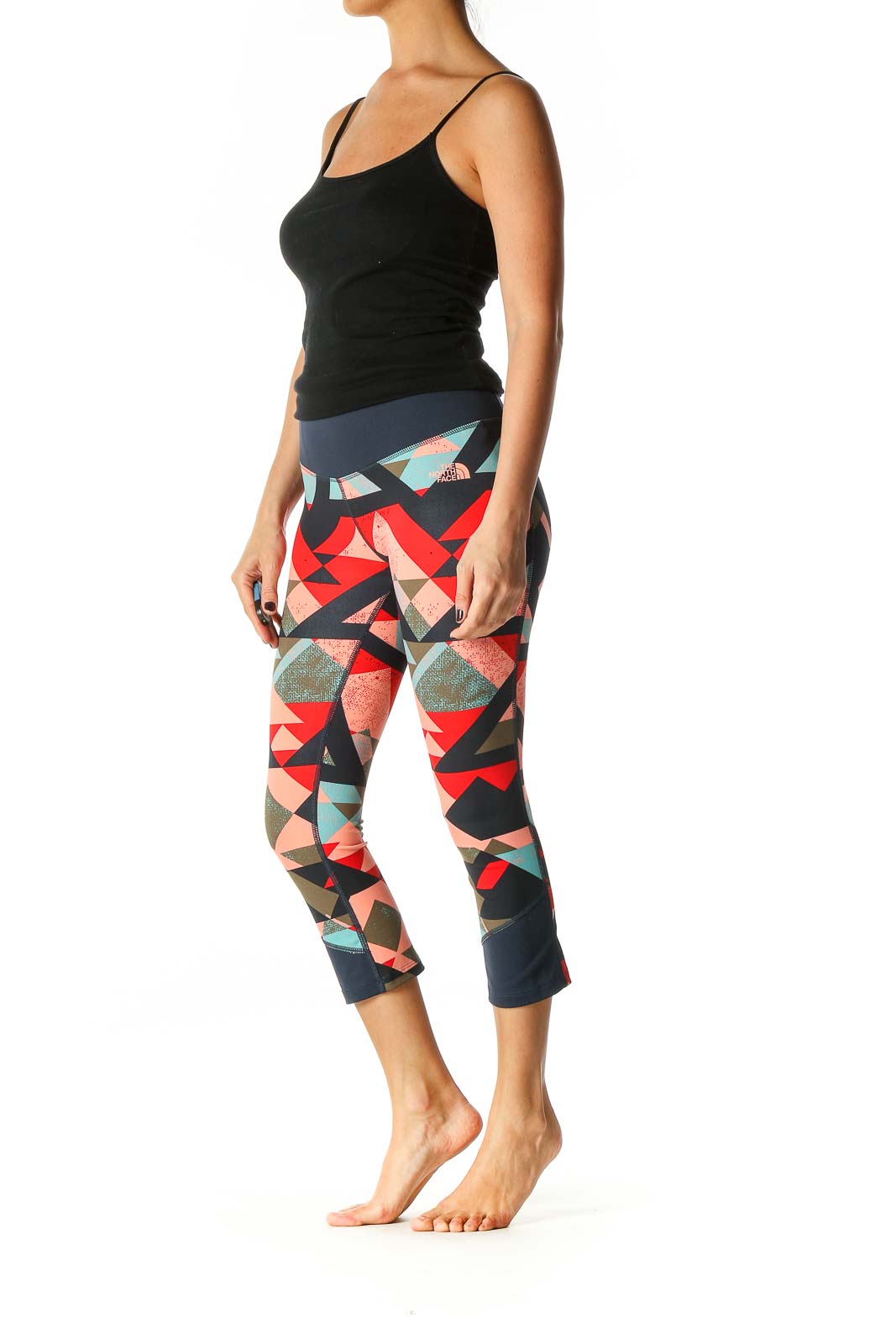 Red Graphic Print Activewear Capri Leggings