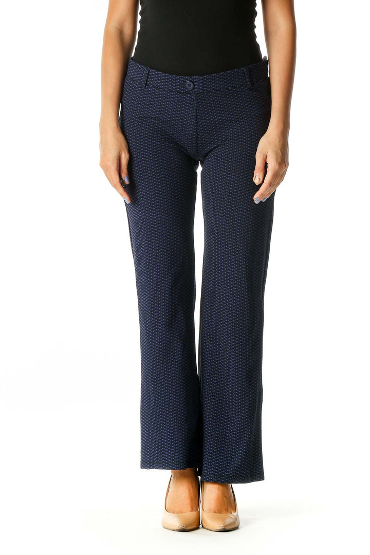 Blue Polka Dot Casual Trousers