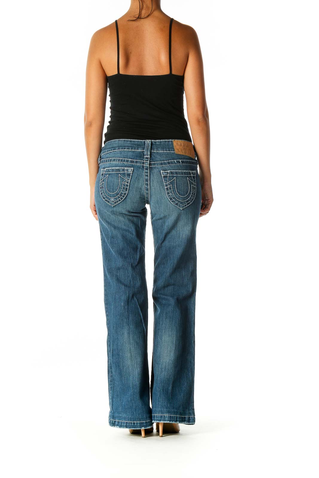 Blue Casual Bootcut Jeans