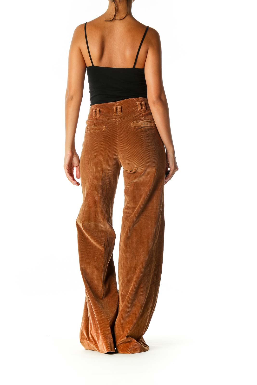 Brown Textured Casual Cargos Pants