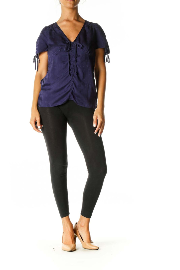 Purple Solid Chic Blouse