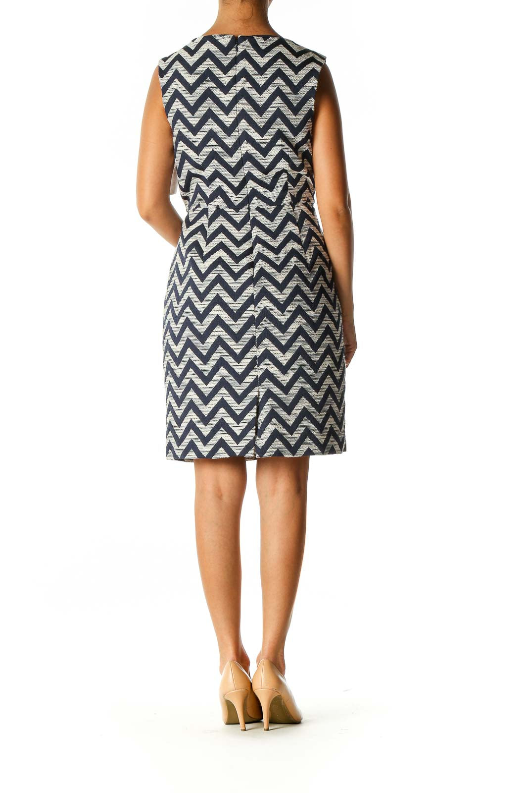 Gray All Day Wear Classic Chevron Dress