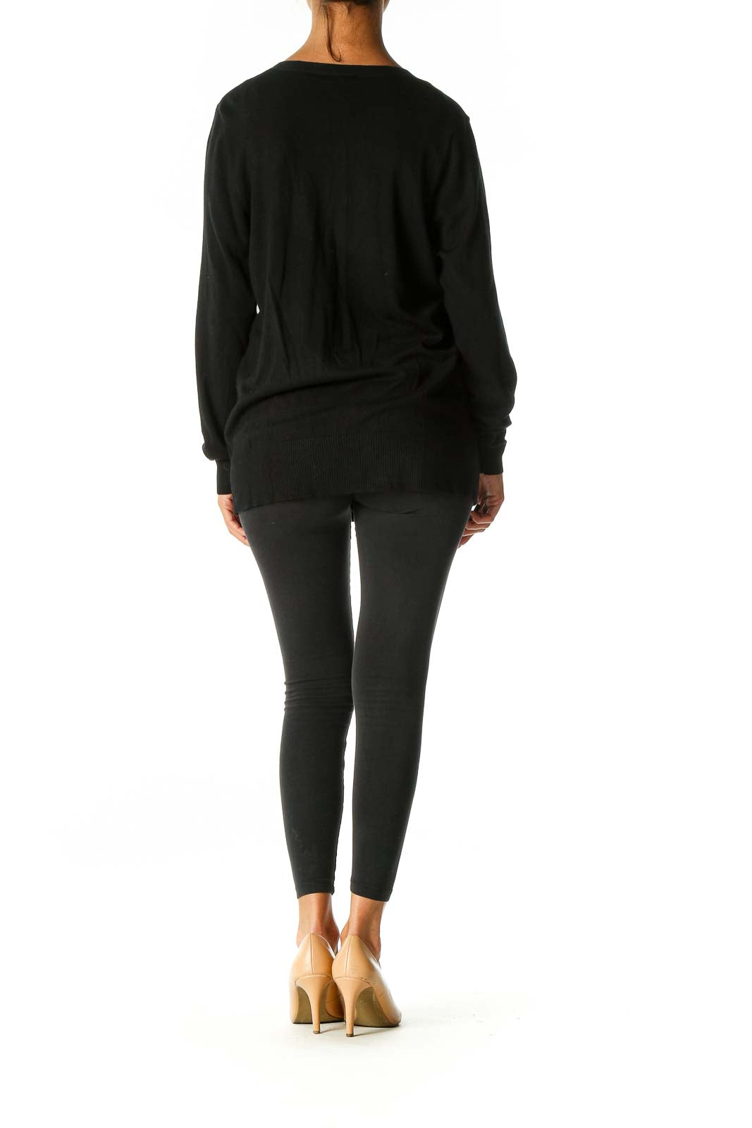 Black Solid Formal Sweater