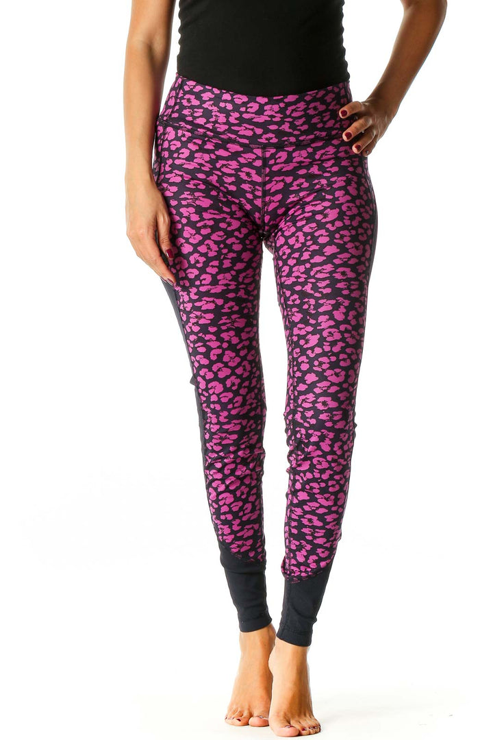 Pink Floral Print Activewear Leggings