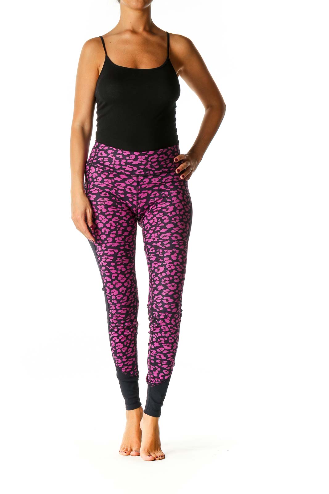 Pink Floral Print Activewear Leggings