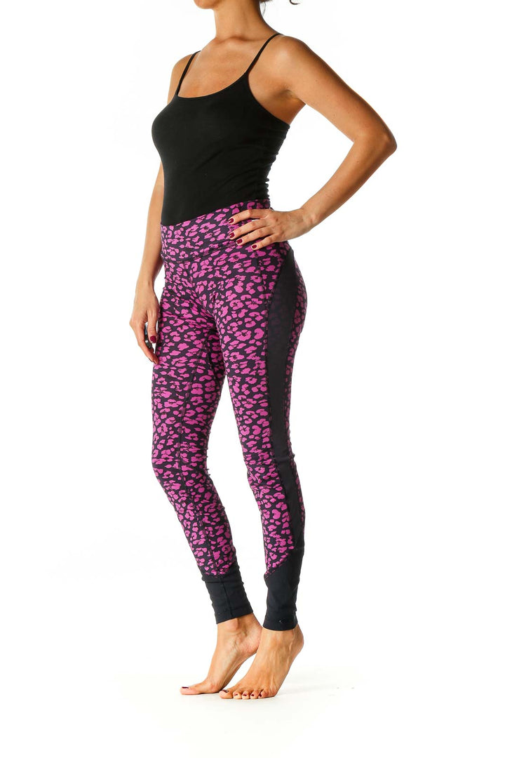 Pink Floral Print Activewear Leggings