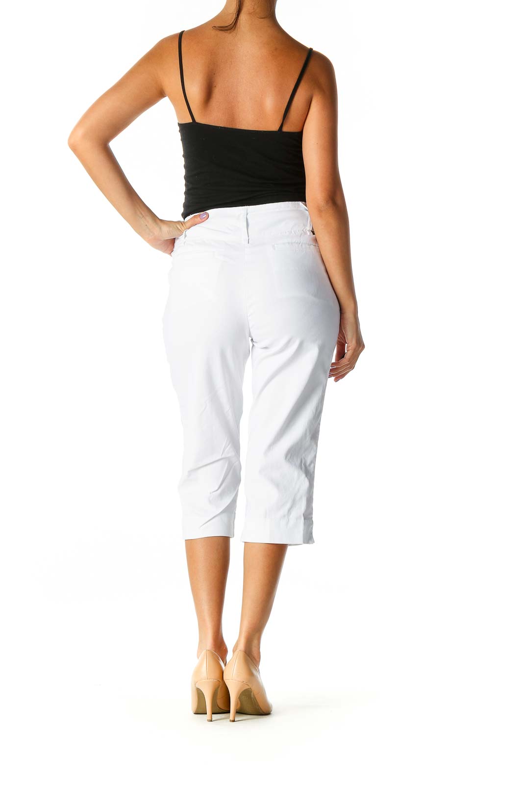 White Solid Brunch Trousers