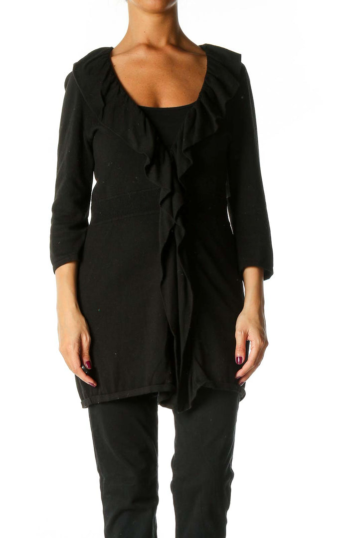 Black Textured Cardigan