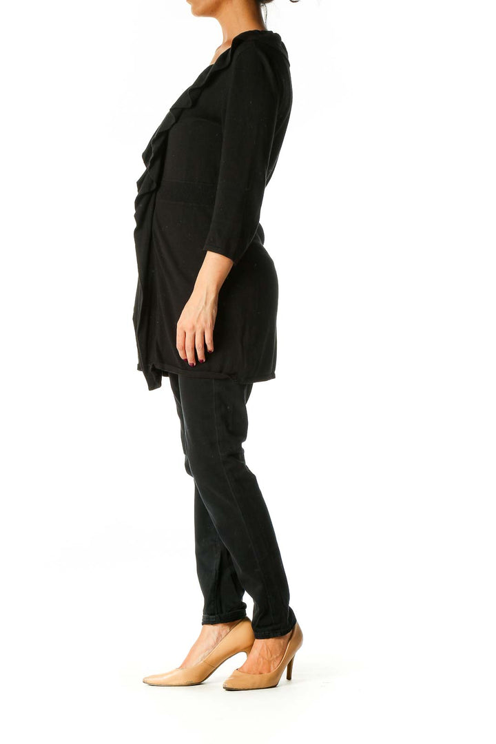 Black Textured Cardigan