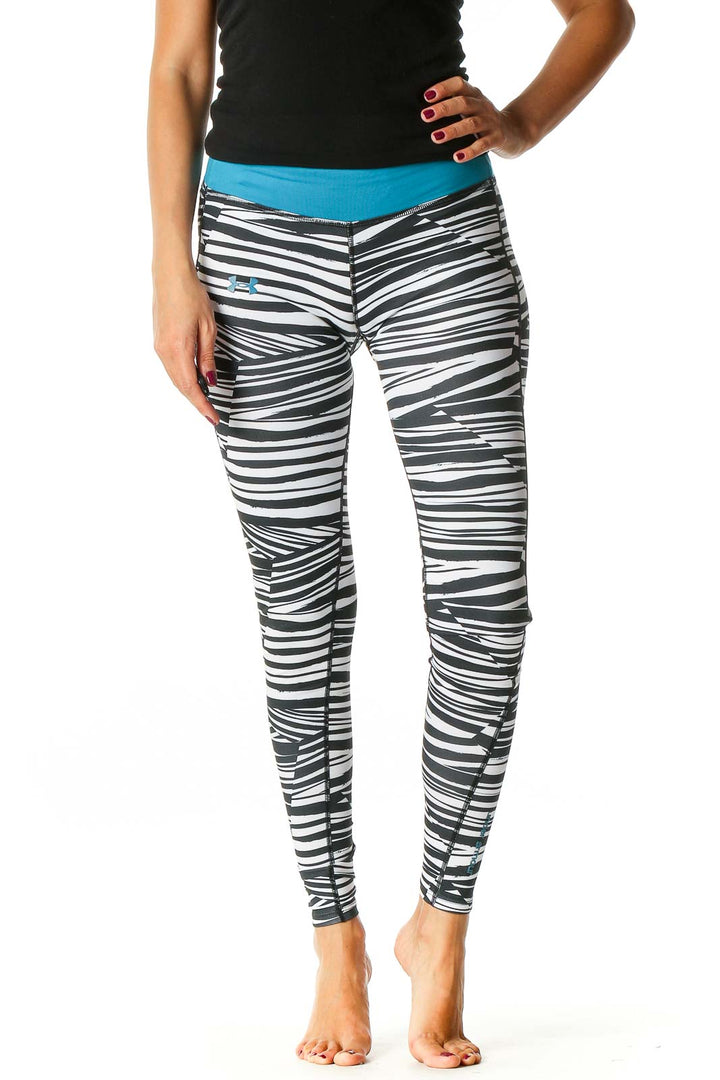 White Graphic Print Activewear Leggings