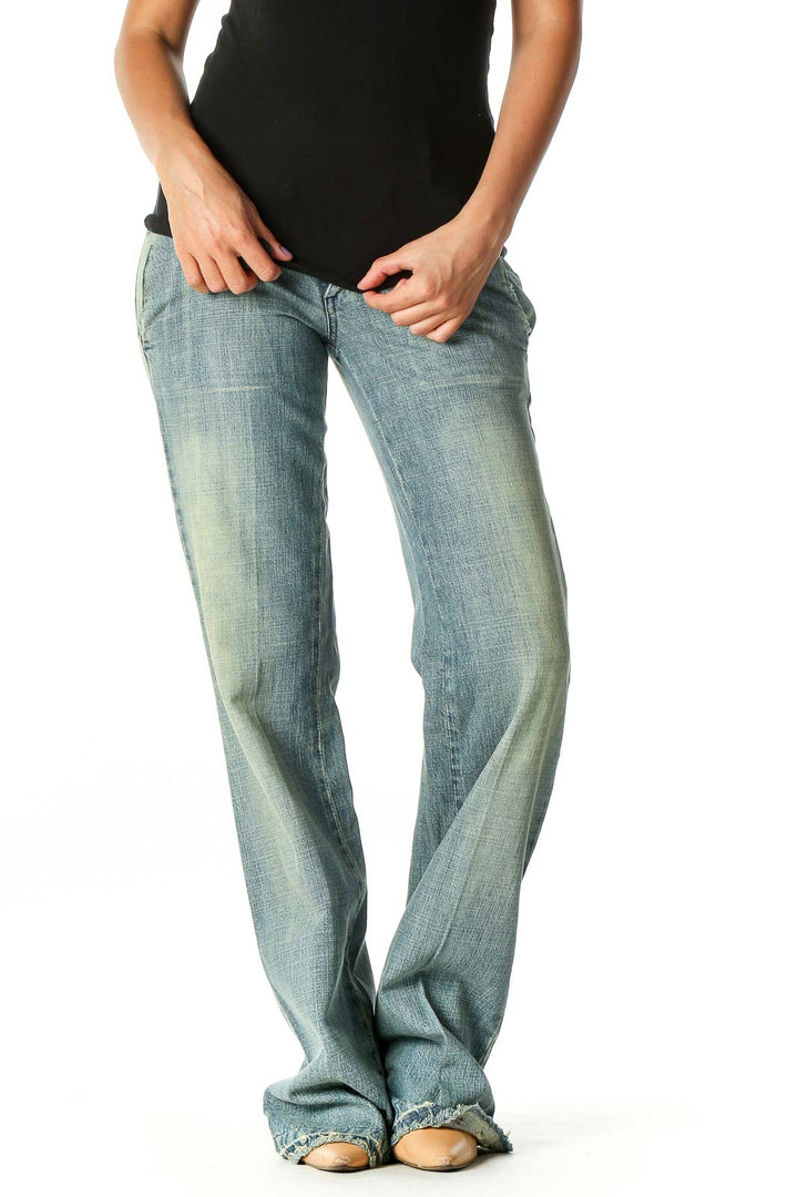 Blue Straight Leg Jeans