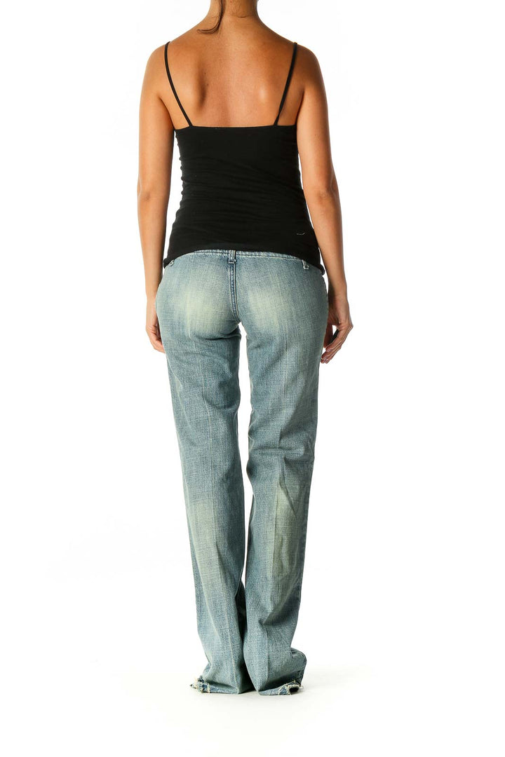 Blue Straight Leg Jeans