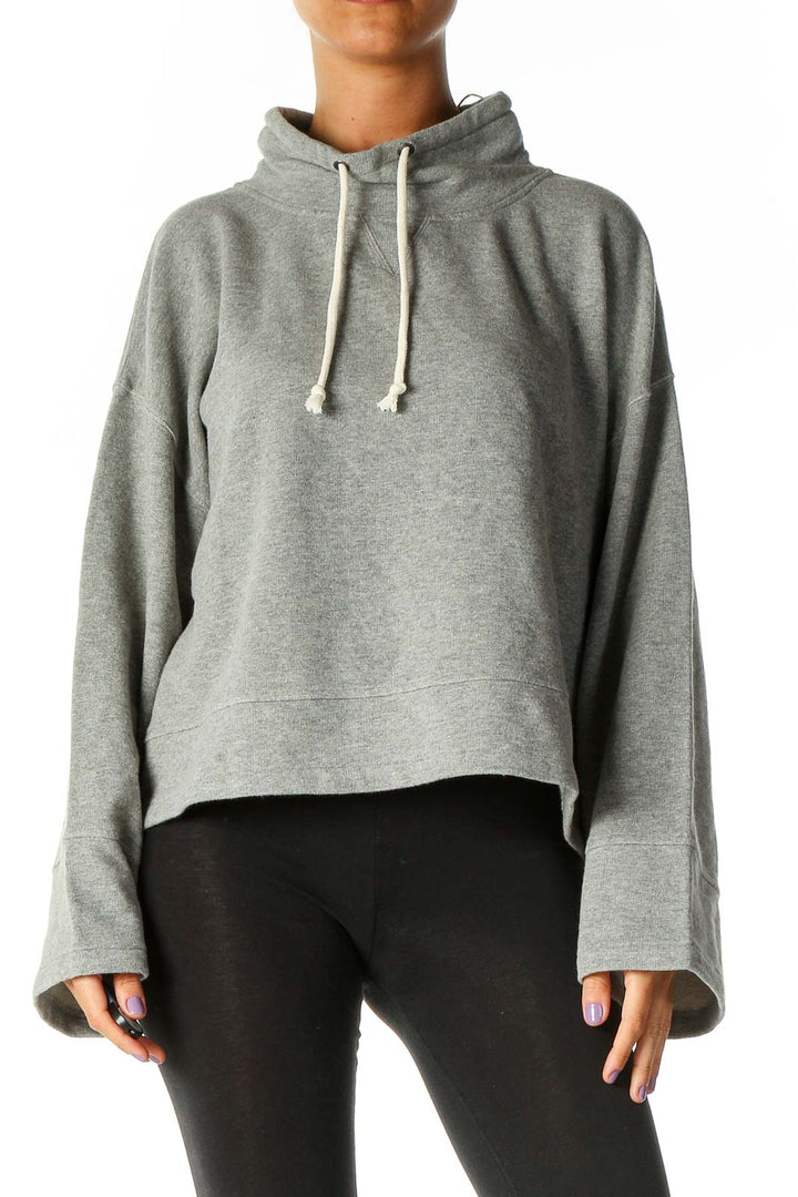 Gray Solid Sweatshirt