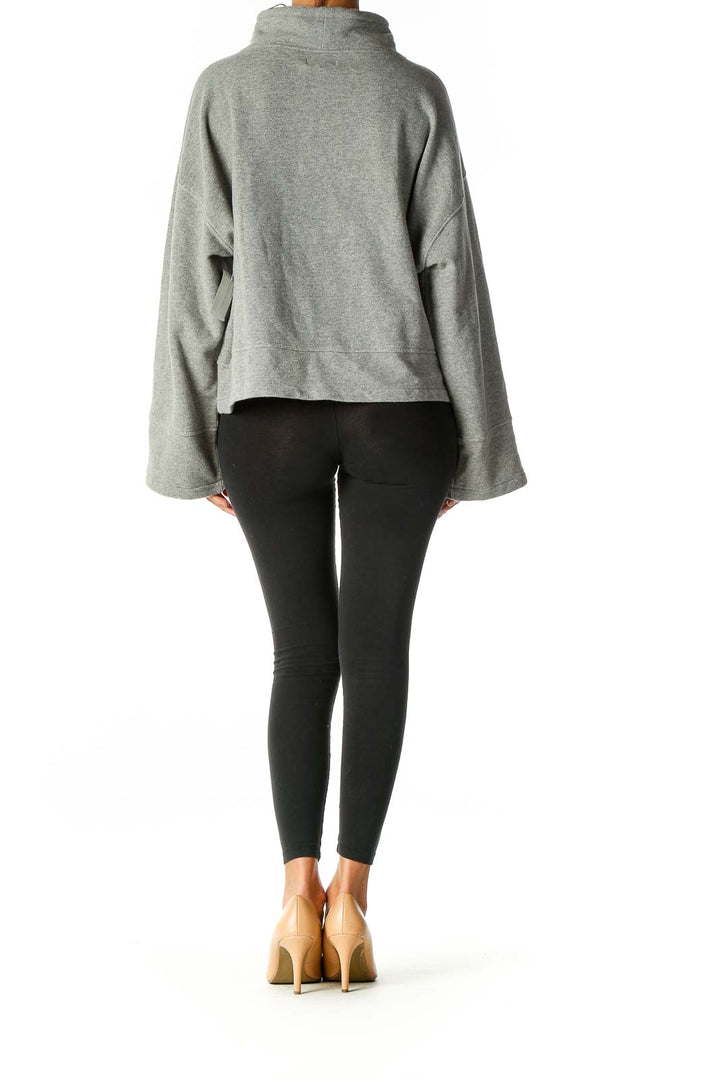 Gray Solid Sweatshirt