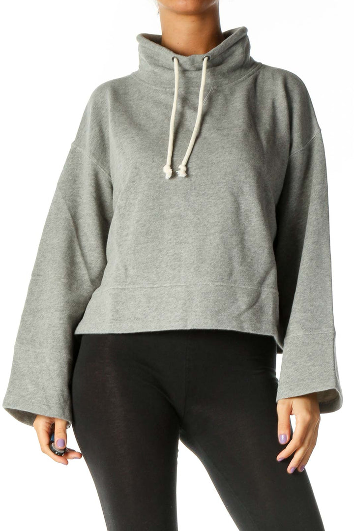 Gray Solid Sweatshirt