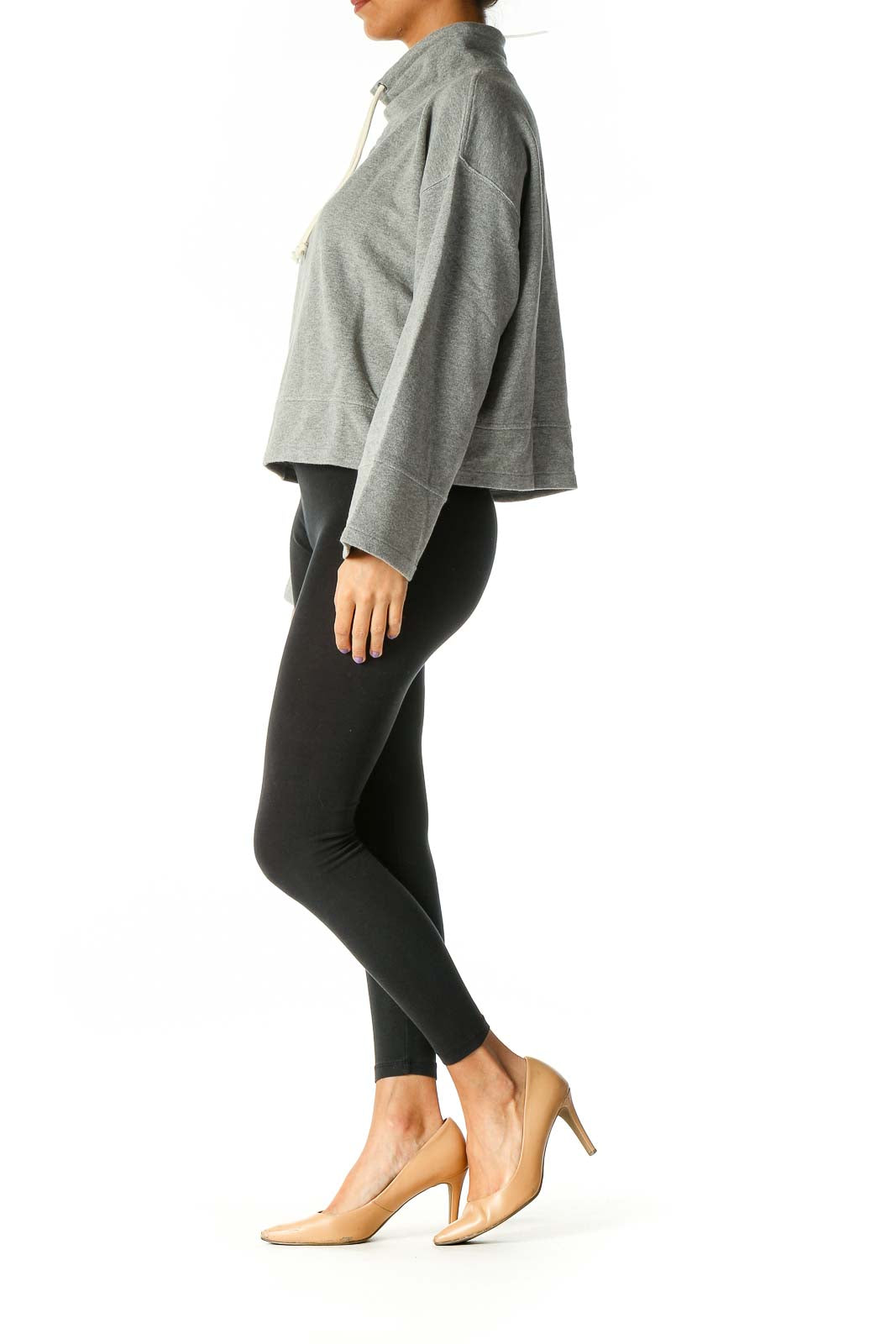 Gray Solid Sweatshirt