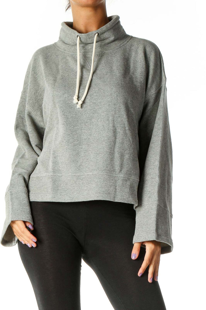 Gray Solid Sweatshirt