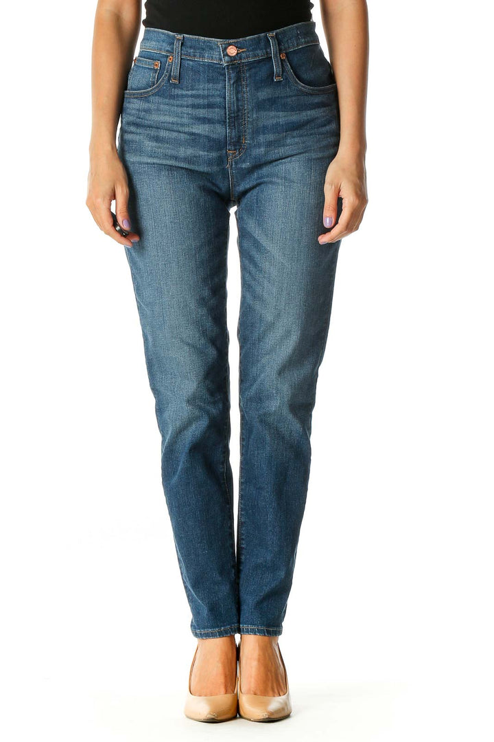 Blue Casual Skinny Jeans