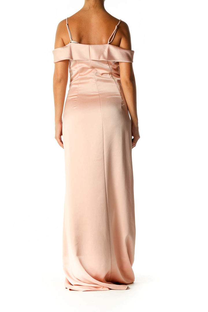 Pink Solid Semiformal A-Line Dress