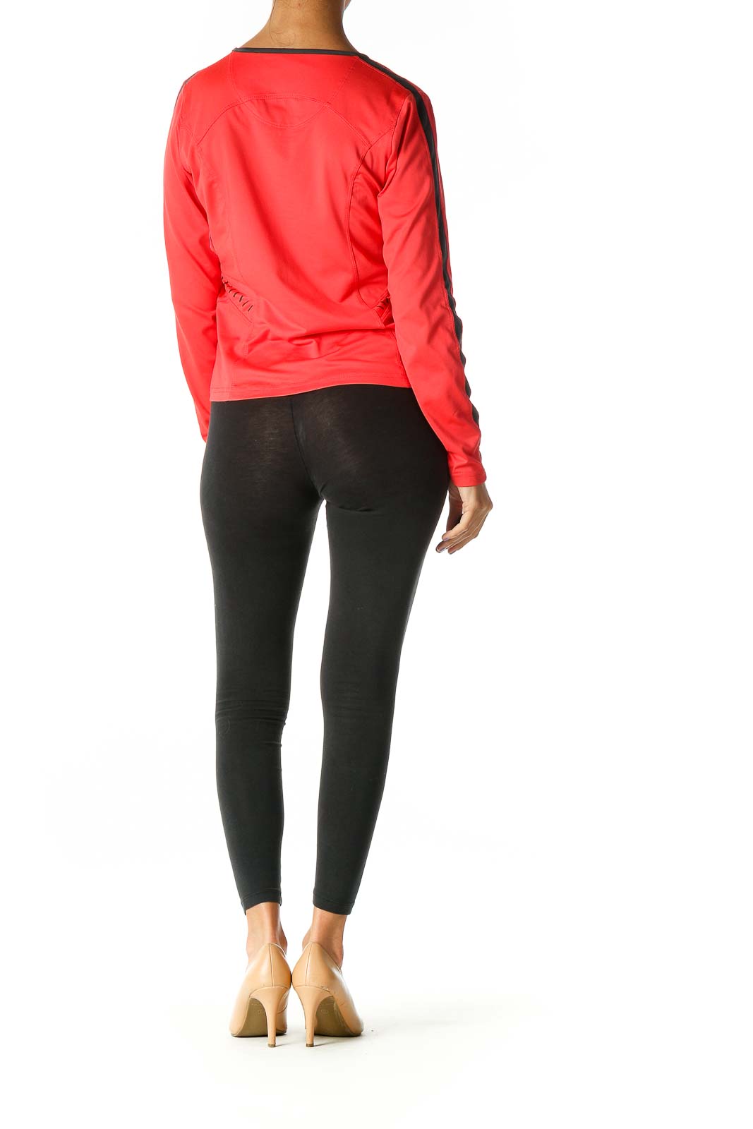 Red Solid Activewear Top