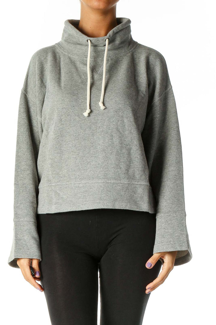 Gray Solid Sweatshirt