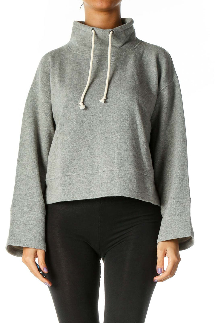 Gray Textured Sweatshirt