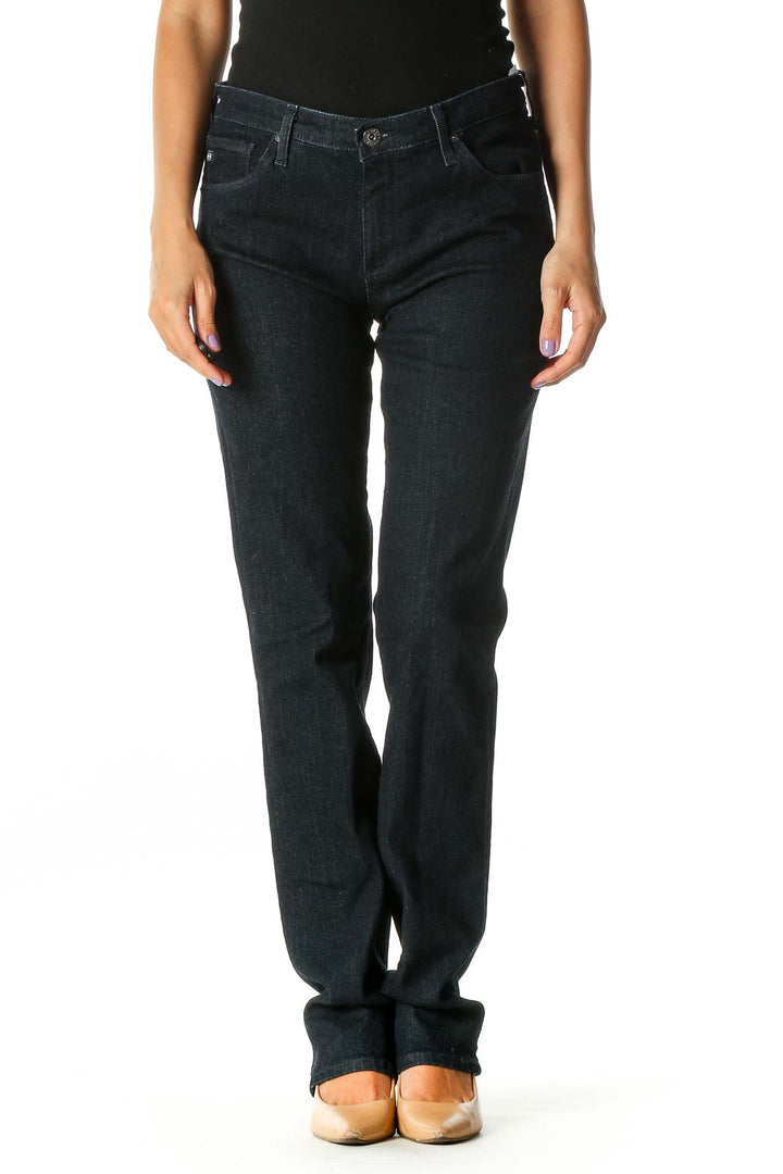 Black Casual Straight Leg Jeans